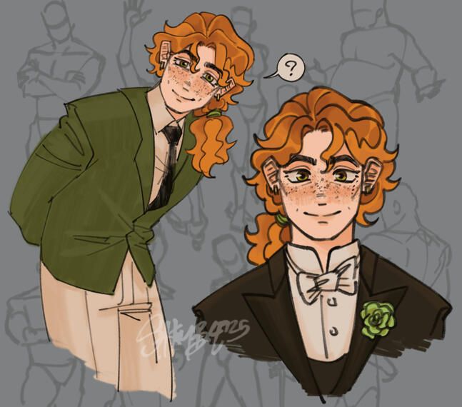 2025 (half body, flats, +1 character, pattern/prop background)