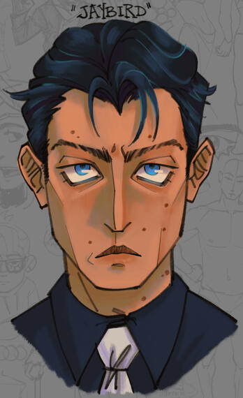 2025 (bust, full render, pattern/prop background)